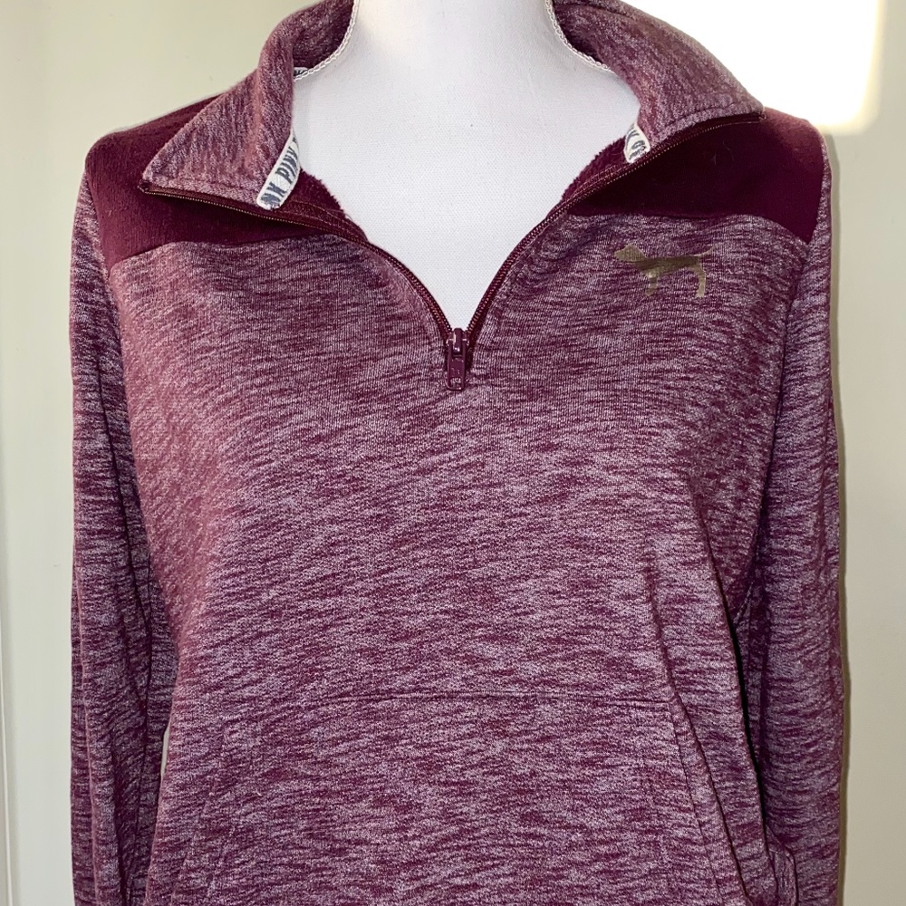 Burgundy 3/4 Zip Victoria Secret PINK Sweatshirt
